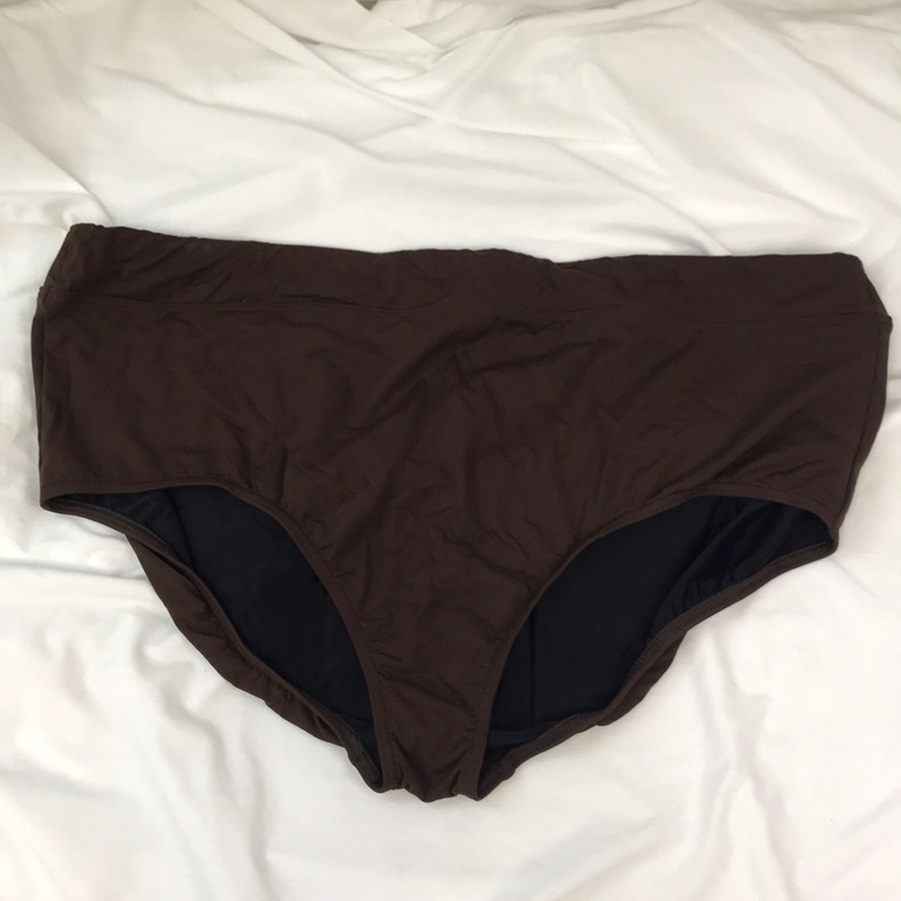 Lands’ End Brown Bikini Tankini Swim Bottom 26W